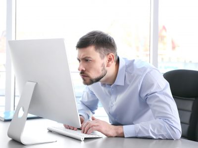 Posture,Concept.,Man,Working,With,Computer,At,Office